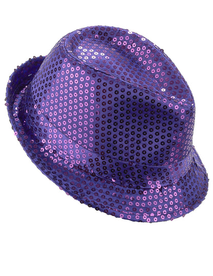 Vue de dessus du chapeau borsalino à sequins pour adulte