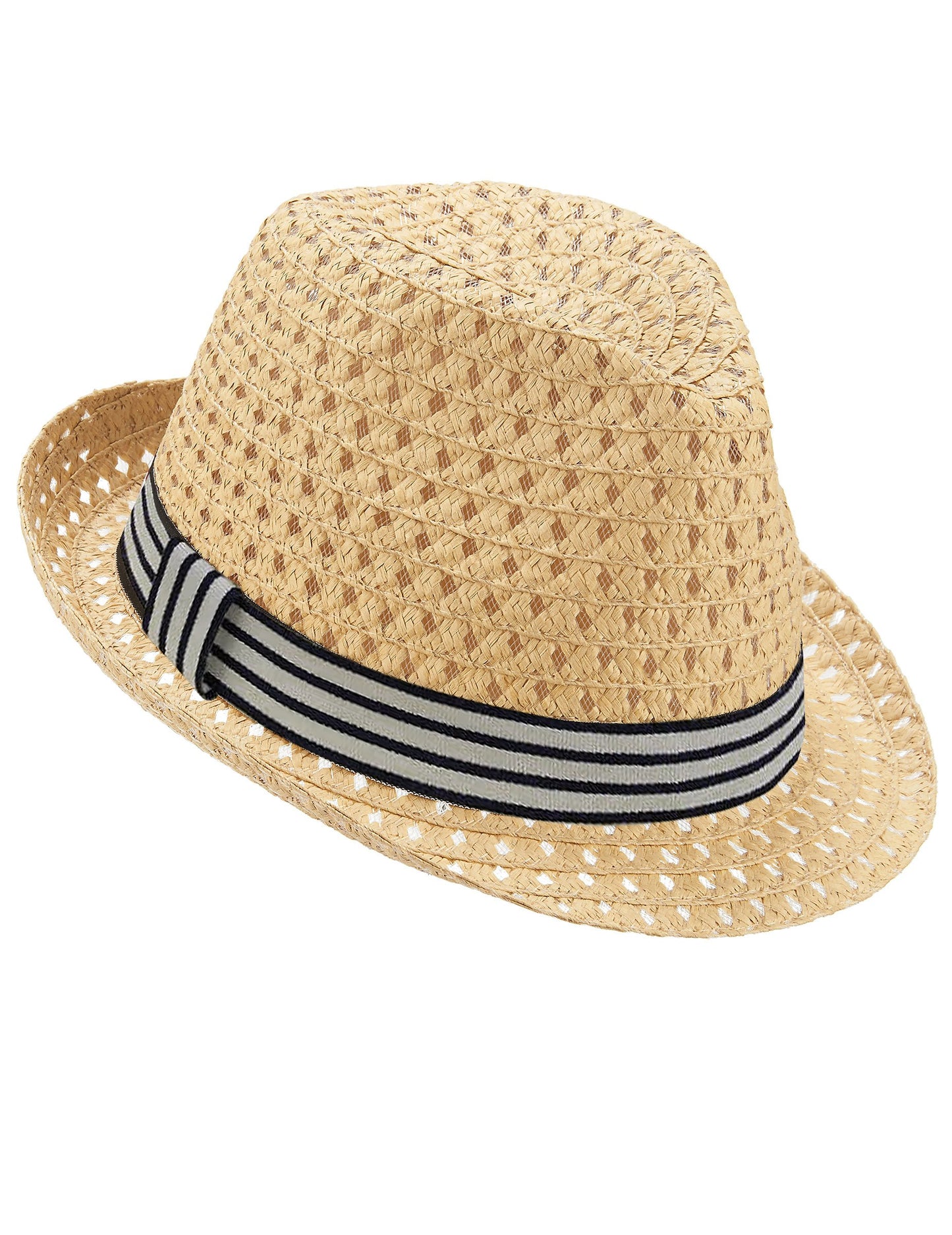 Profilový pohled na hedvábný borsalino klobouk s dvoubarevným pásem pro dospělé