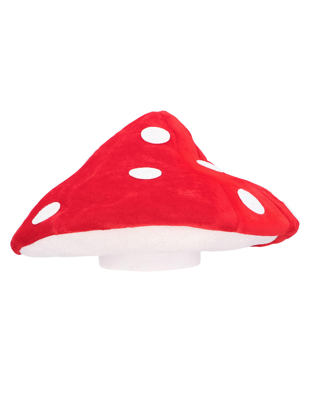 Gros plan sur le chapeau champignon rouge et blanc