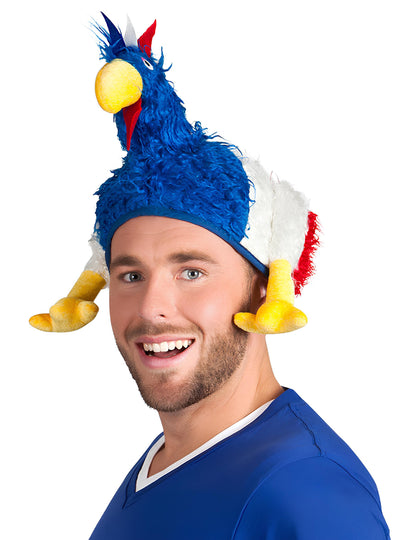 Klobouk dospělého fanouška Francie s kohoutem