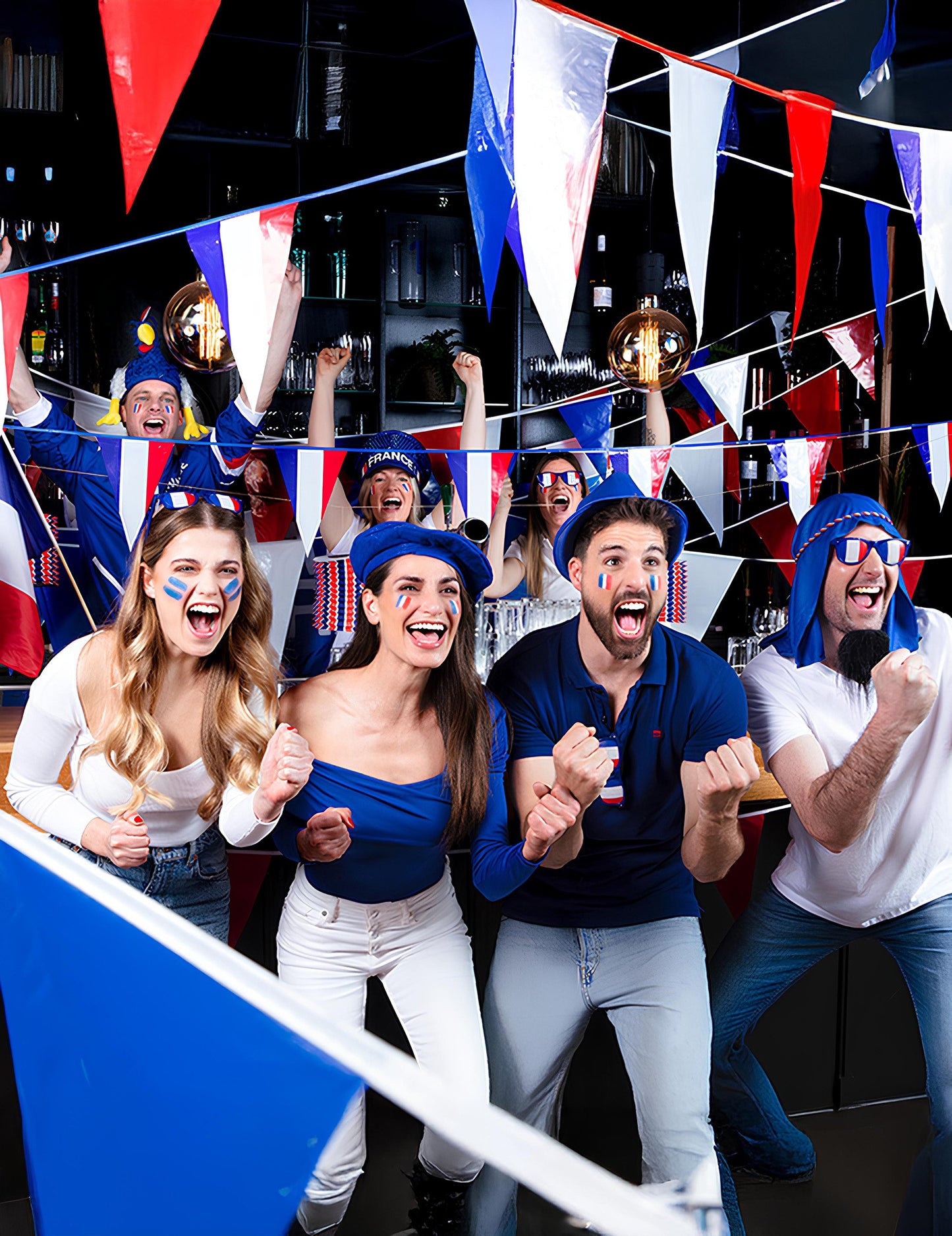 Klobouk dospělého fanouška Francie s kohoutem