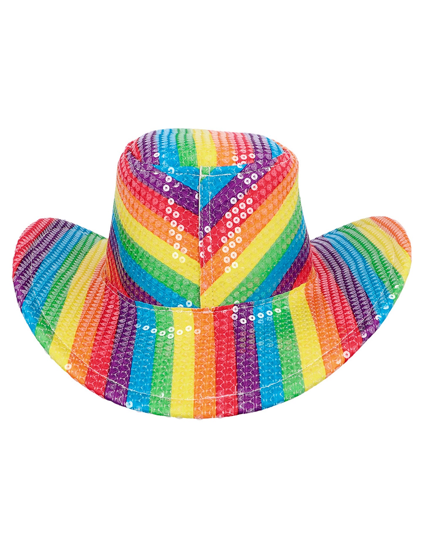 Chapeau cowboy à paillettes arc en ciel adulte