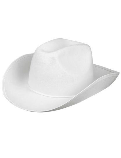 Bílý kovbojský klobouk pro dospělé se šňůrkou