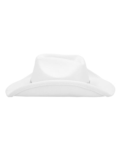 Bílý kovbojský klobouk s třpytivými srdíčky pro dospělé 