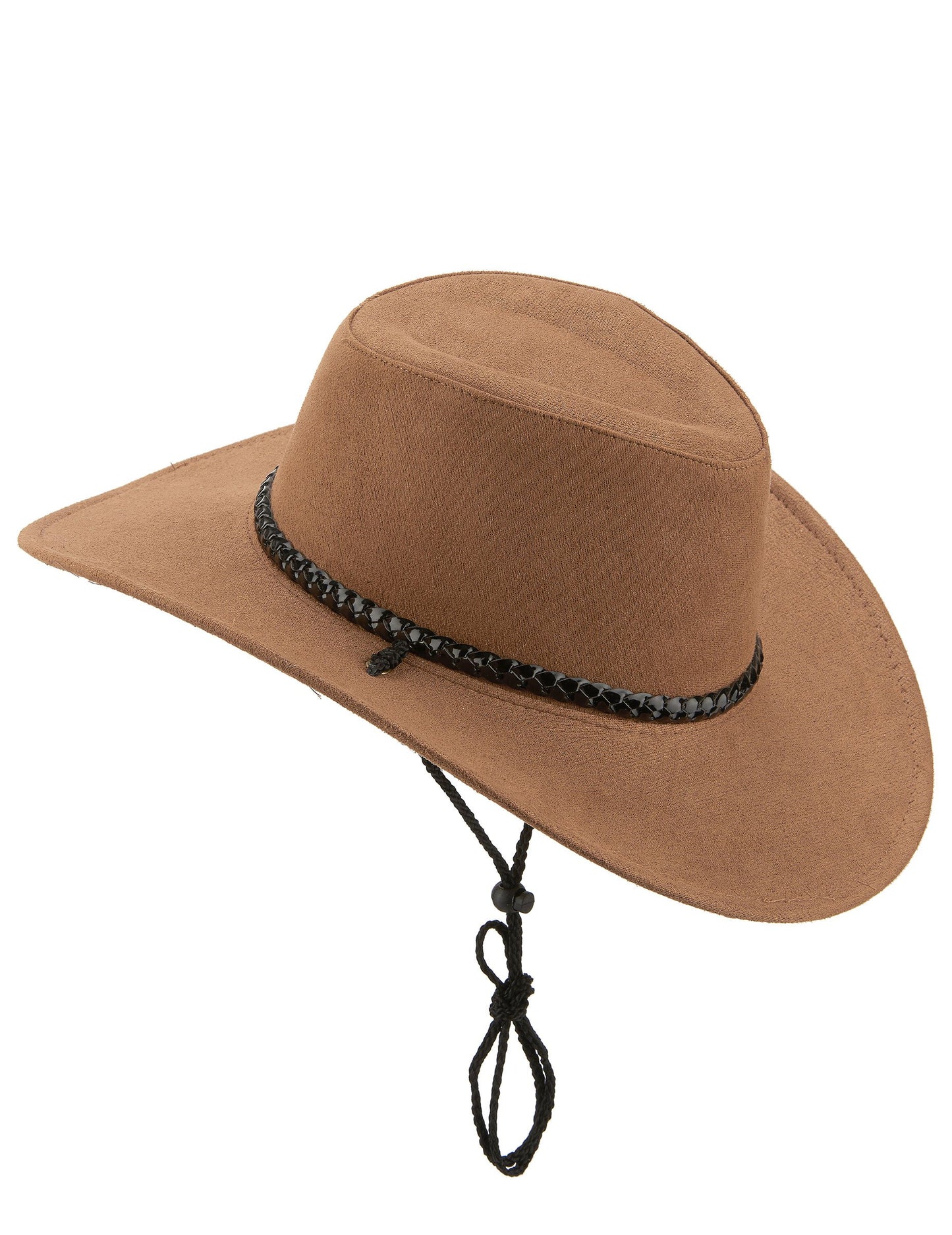 Chapeau cowboy luxe pour adulte marron en suede