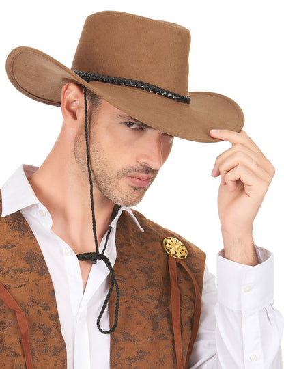 Vue de profil du chapeau cowboy luxe
