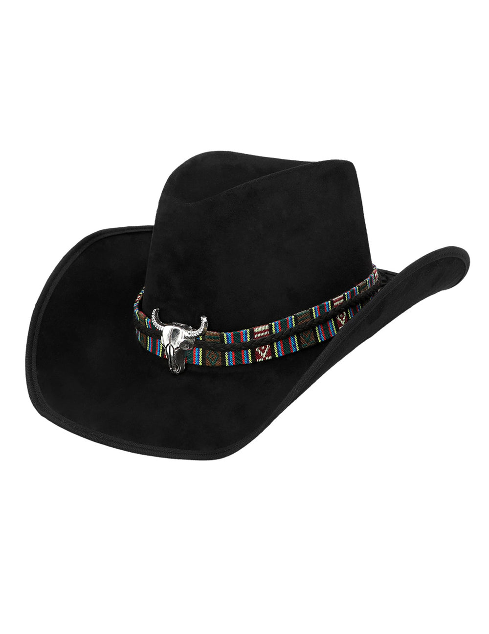 Vue de profil du chapeau de cowboy à tête de buffle