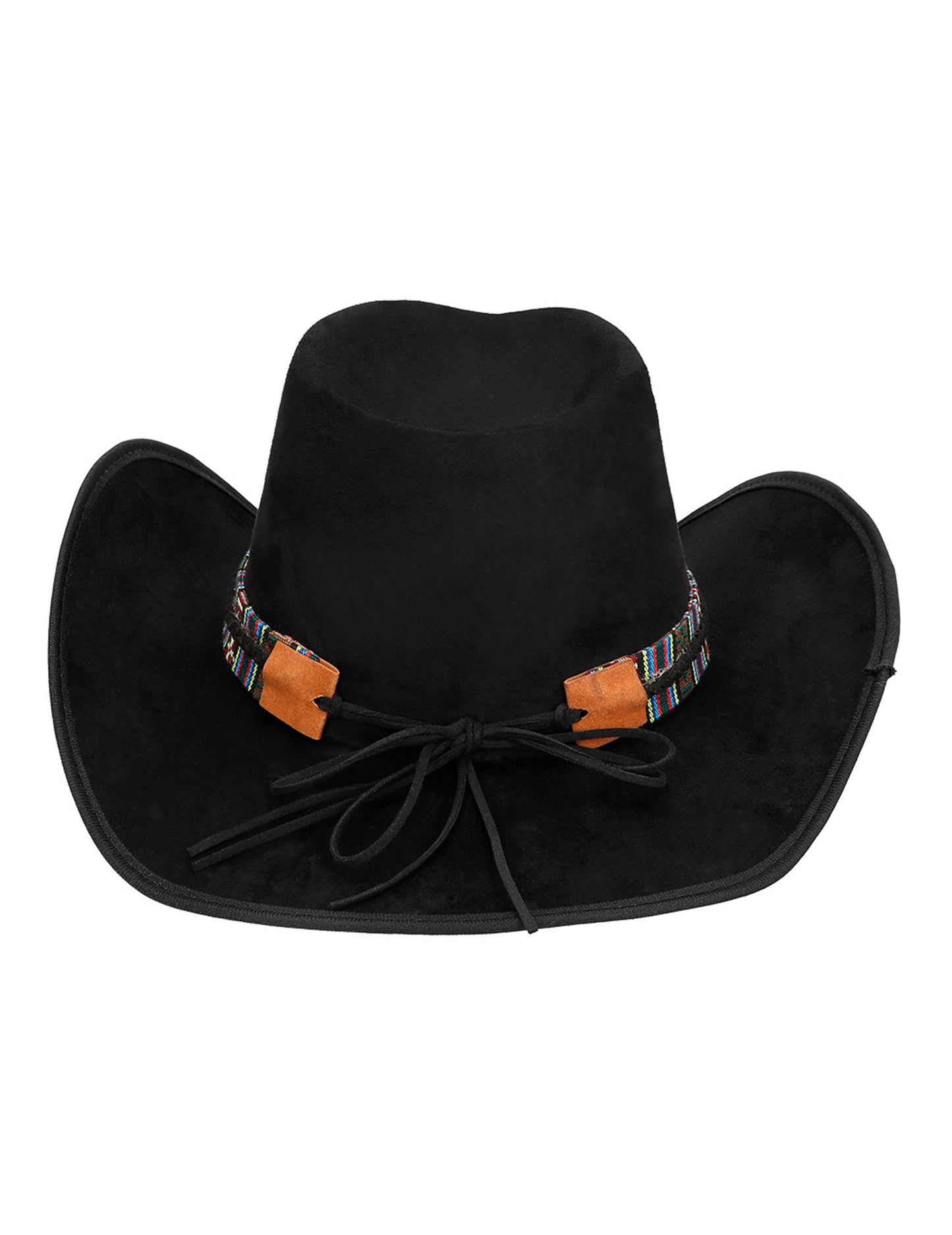 Černý kovbojský klobouk pro dospělé s buvolí hlavou