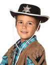 Chapeau de cowboy pour enfant noir avec étoile de shérif