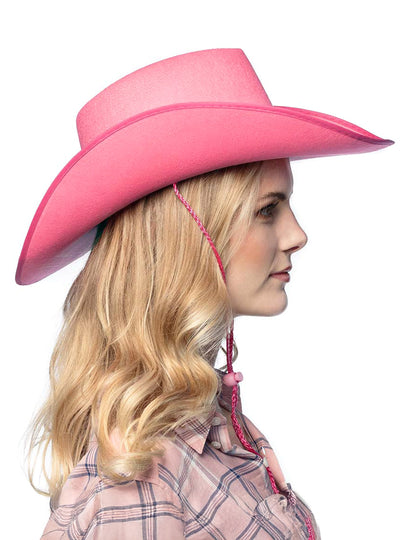Kovbojský klobouk růžový a černý pro dospělé