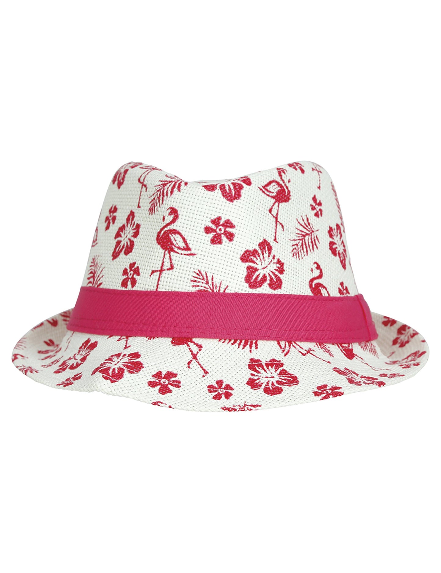 Chapeau d'été enfant motif flamant rose