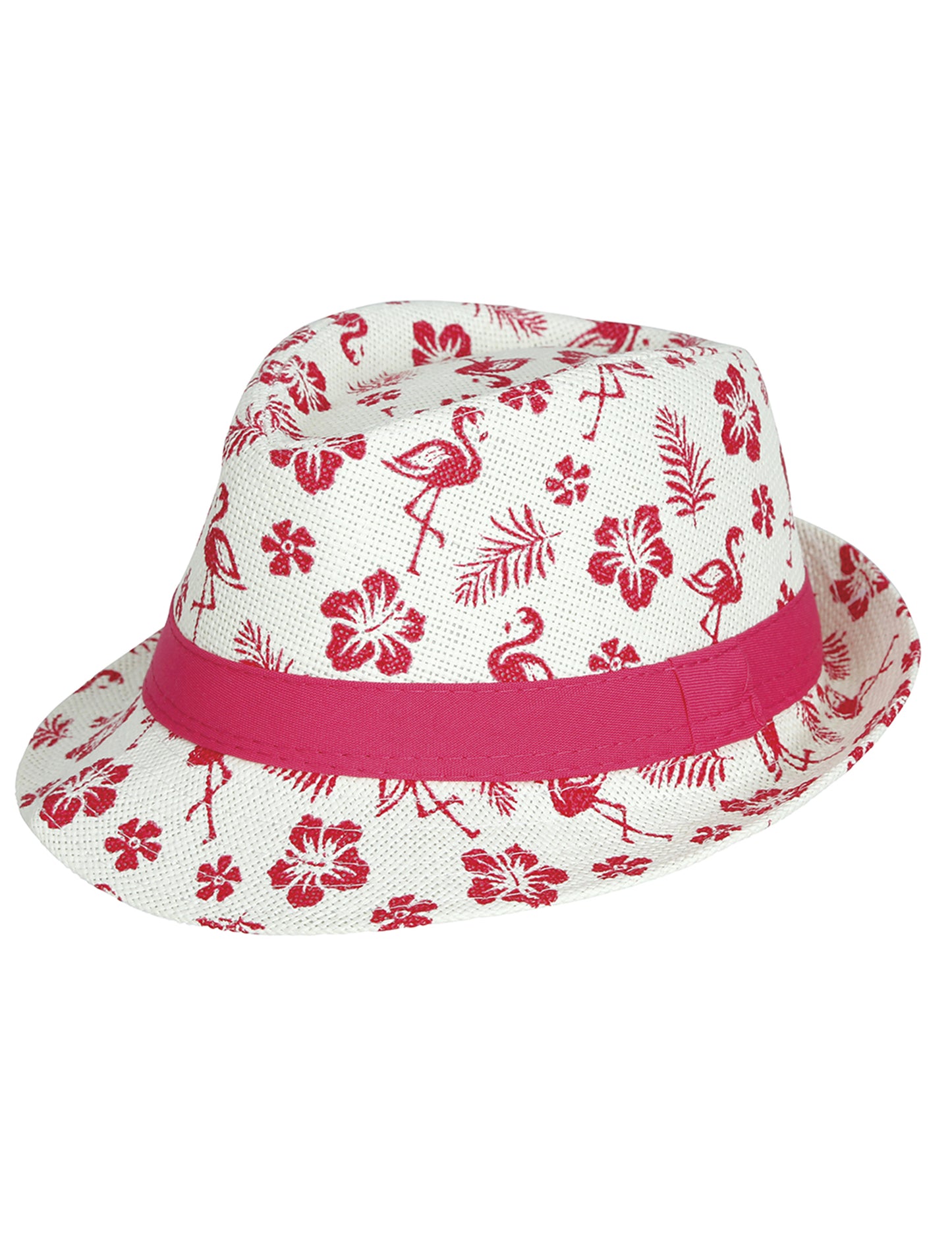 Chapeau d'été enfant motif flamant rose