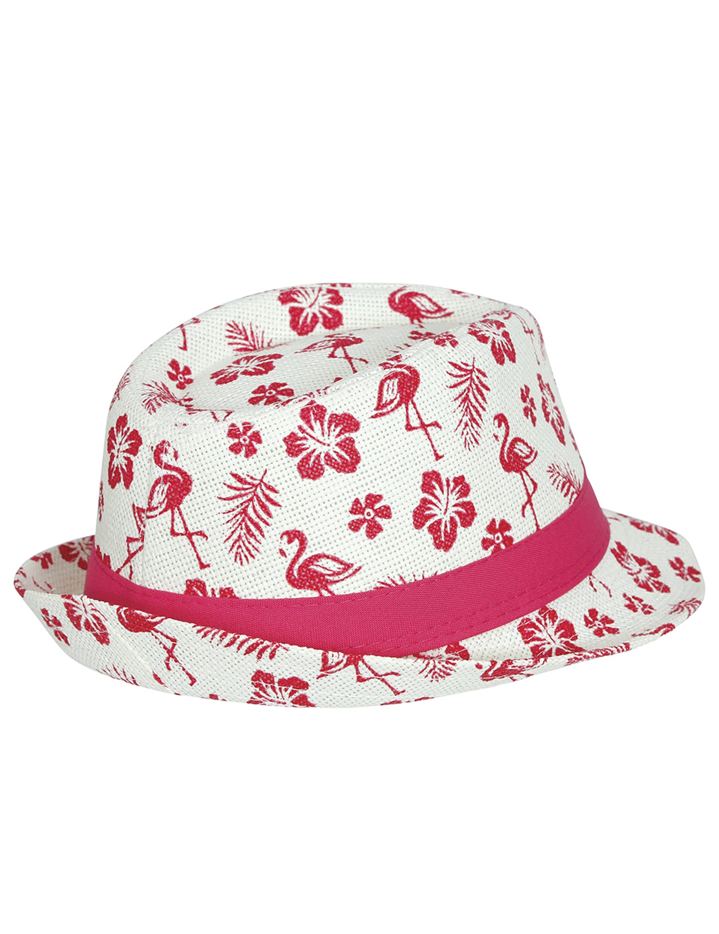 Chapeau d'été enfant motif flamant rose