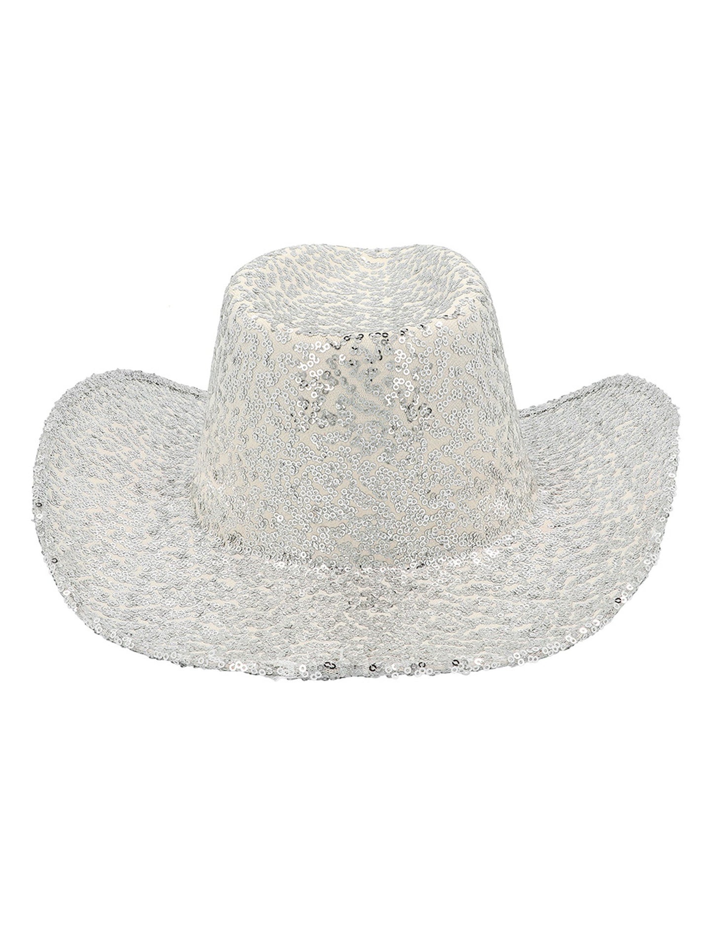Stříbrný flitrovaný kovbojský klobouk pro dospělé