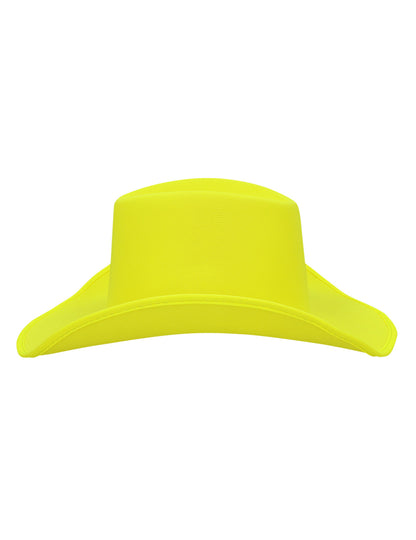 Fluorescenčný žltý kovbojský klobúk pre dospelých