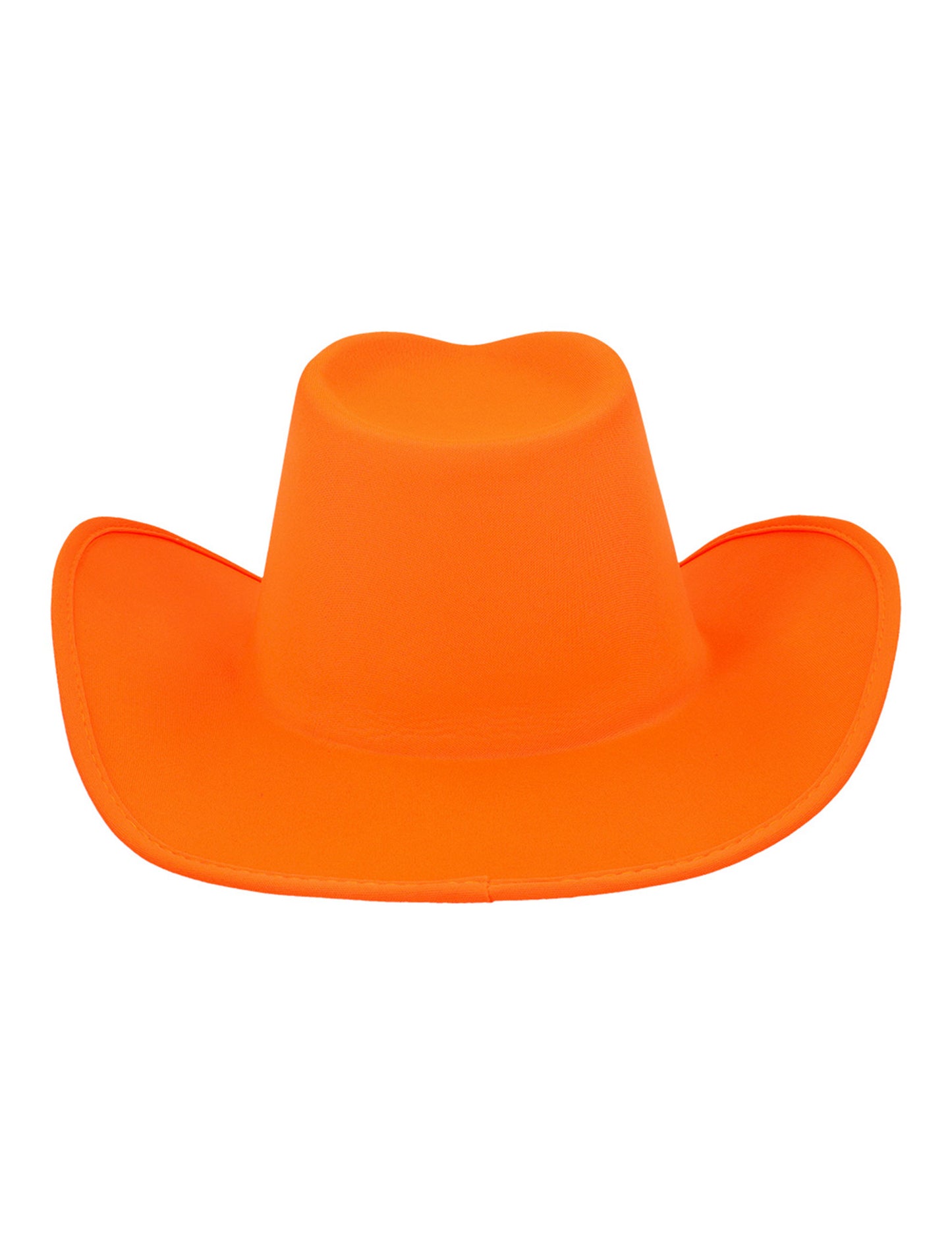 Vue de dessus du chapeau de cowboy pour adulte orange fluo