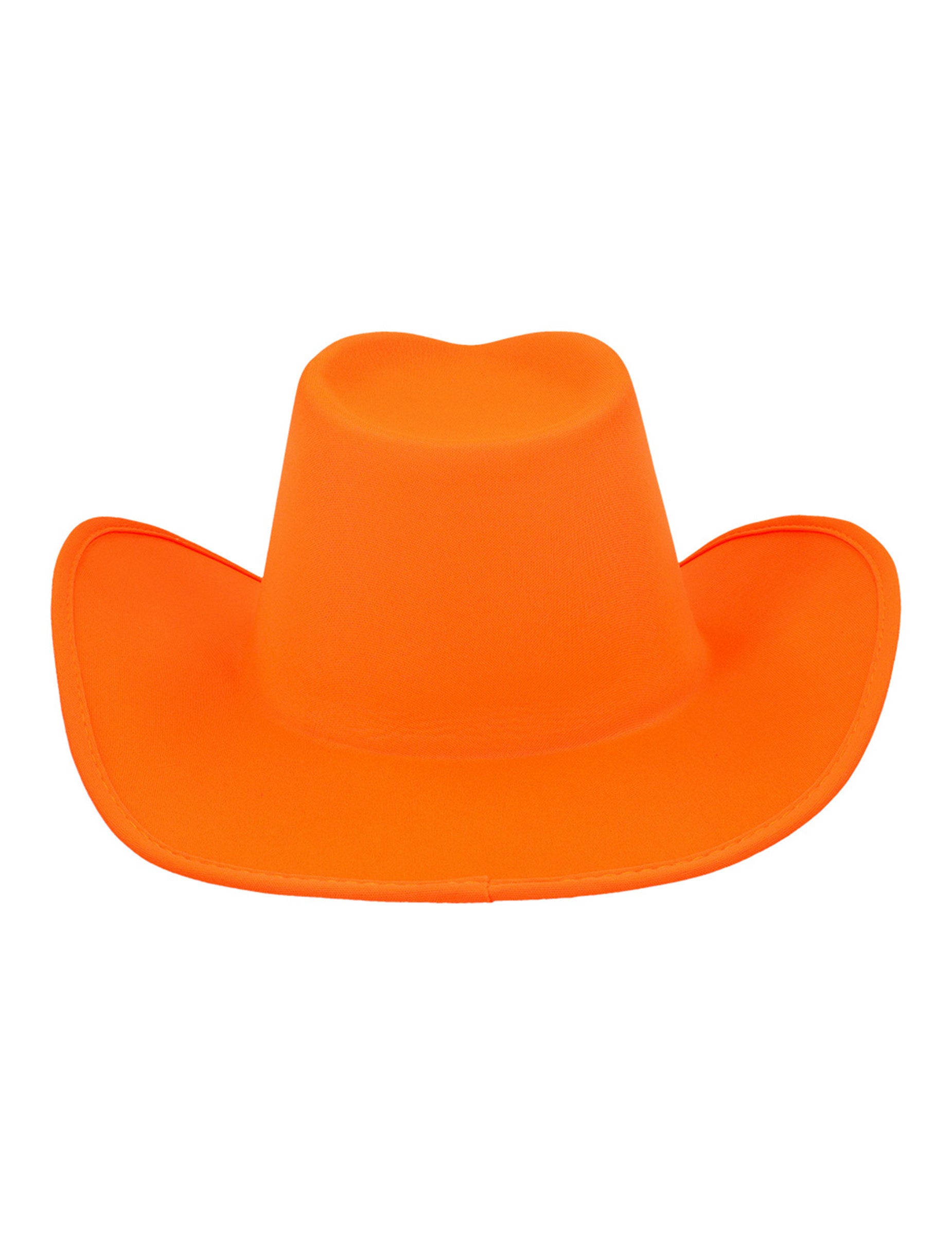 Vue de dessus du chapeau de cowboy pour adulte orange fluo
