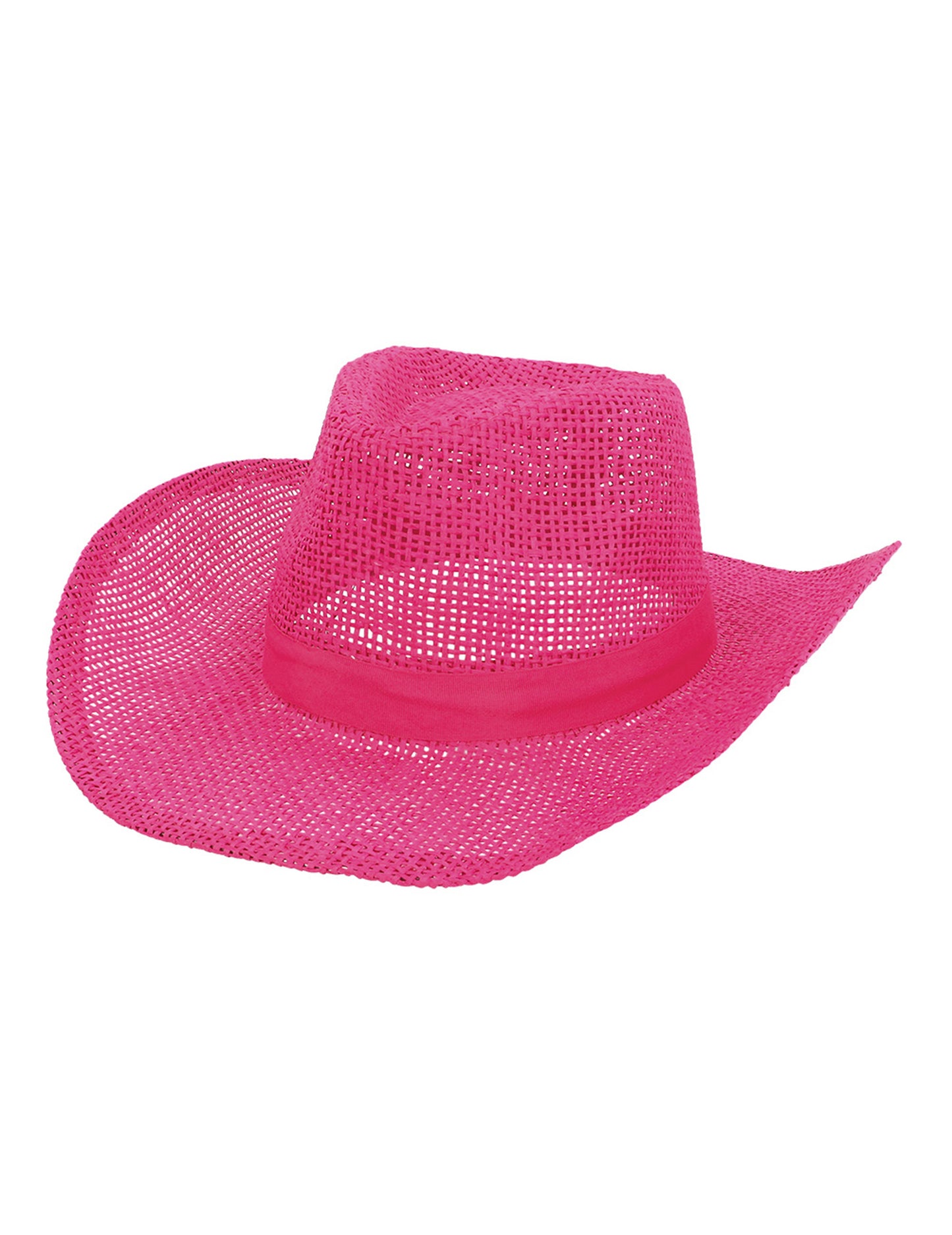 Růžový pletený kovbojský klobouk pro dospělé