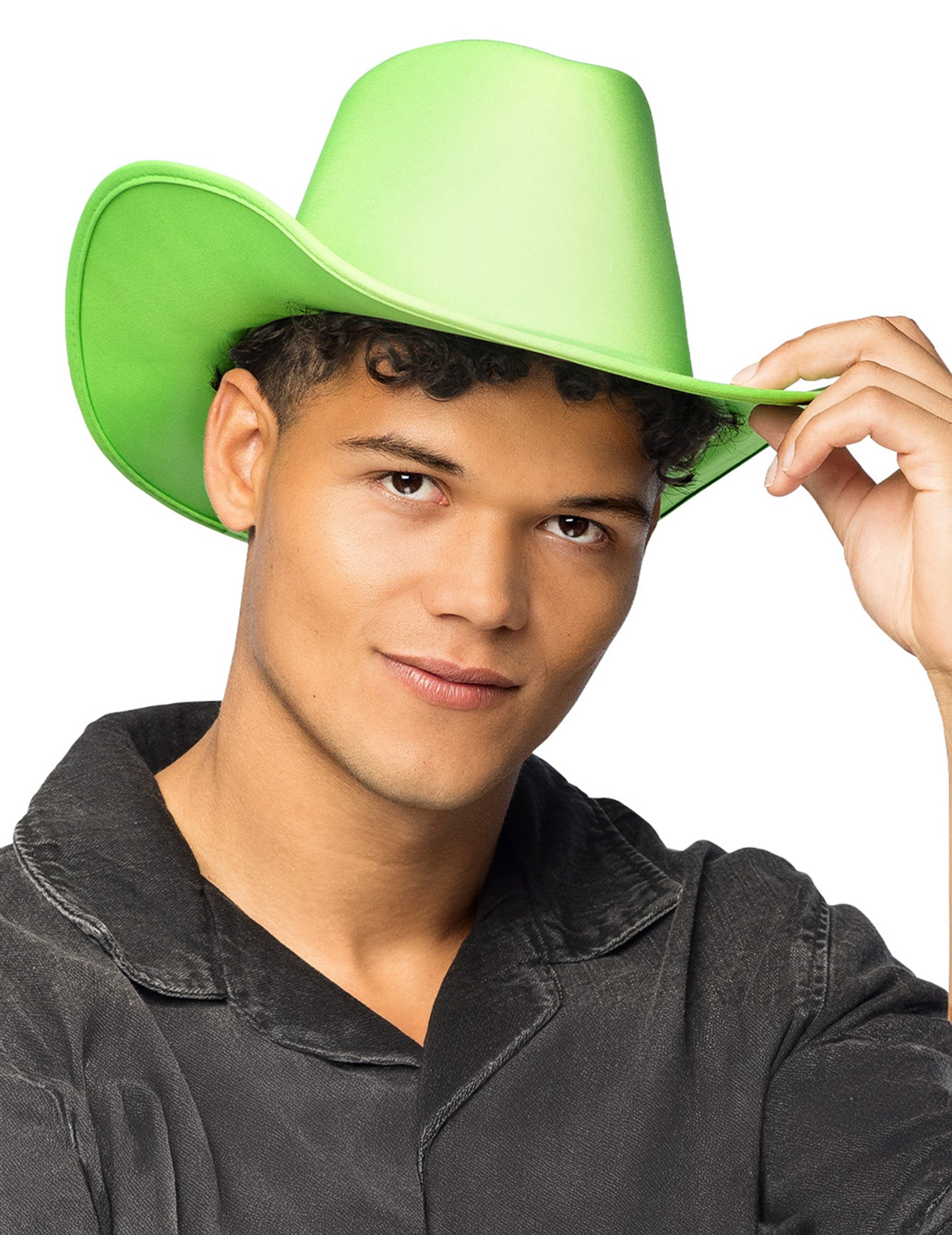 Chapeau de cowboy pour adulte vert fluo