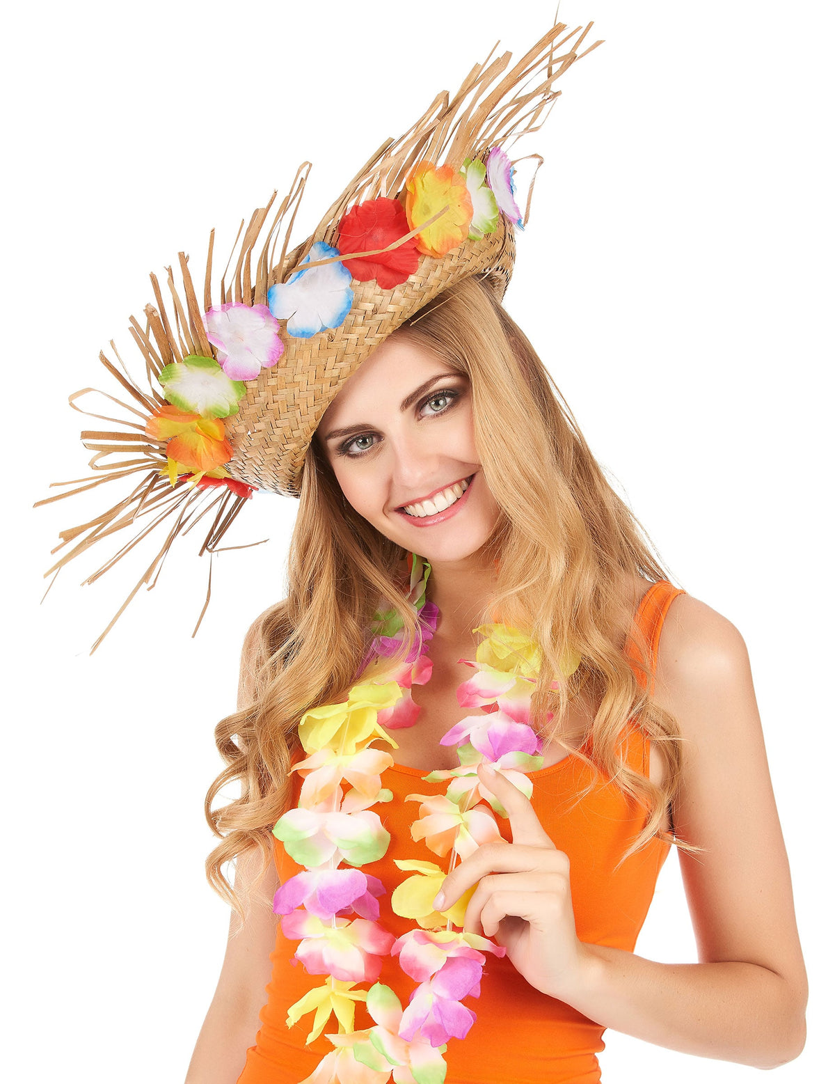 Vue de face du chapeau de paille Hawaï