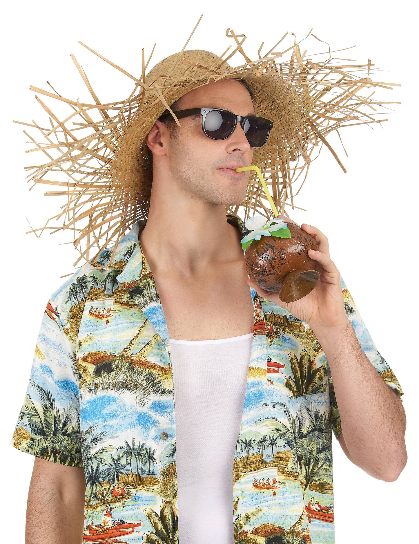 Havajský lehký slaměný klobouk pro dospělé