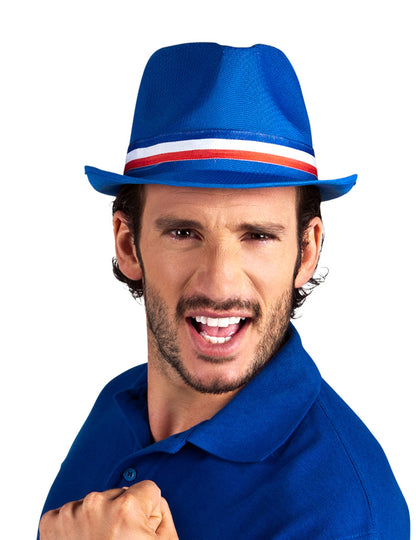 Blue Gangster Hat Support Francie Adult