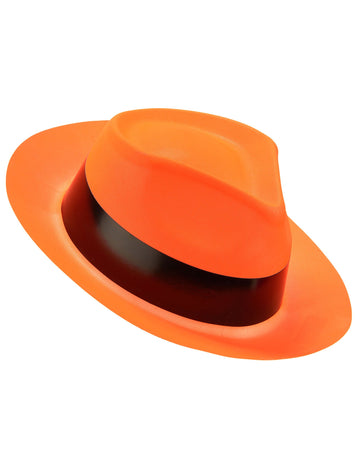 Dospělý neonovo oranžový gangsterský klobouk