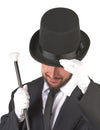 Chapeau haut de forme pour adulte noir avec nœud