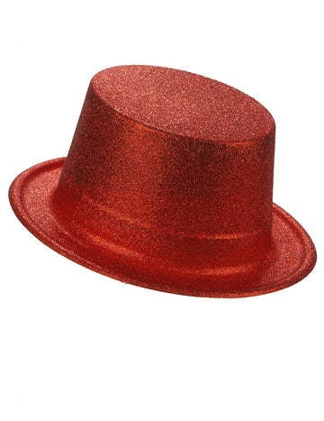 Plastový cylindr pro dospělé s červeným třpytem