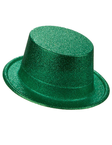 Plastový cylindr pro dospělé se zeleným třpytem