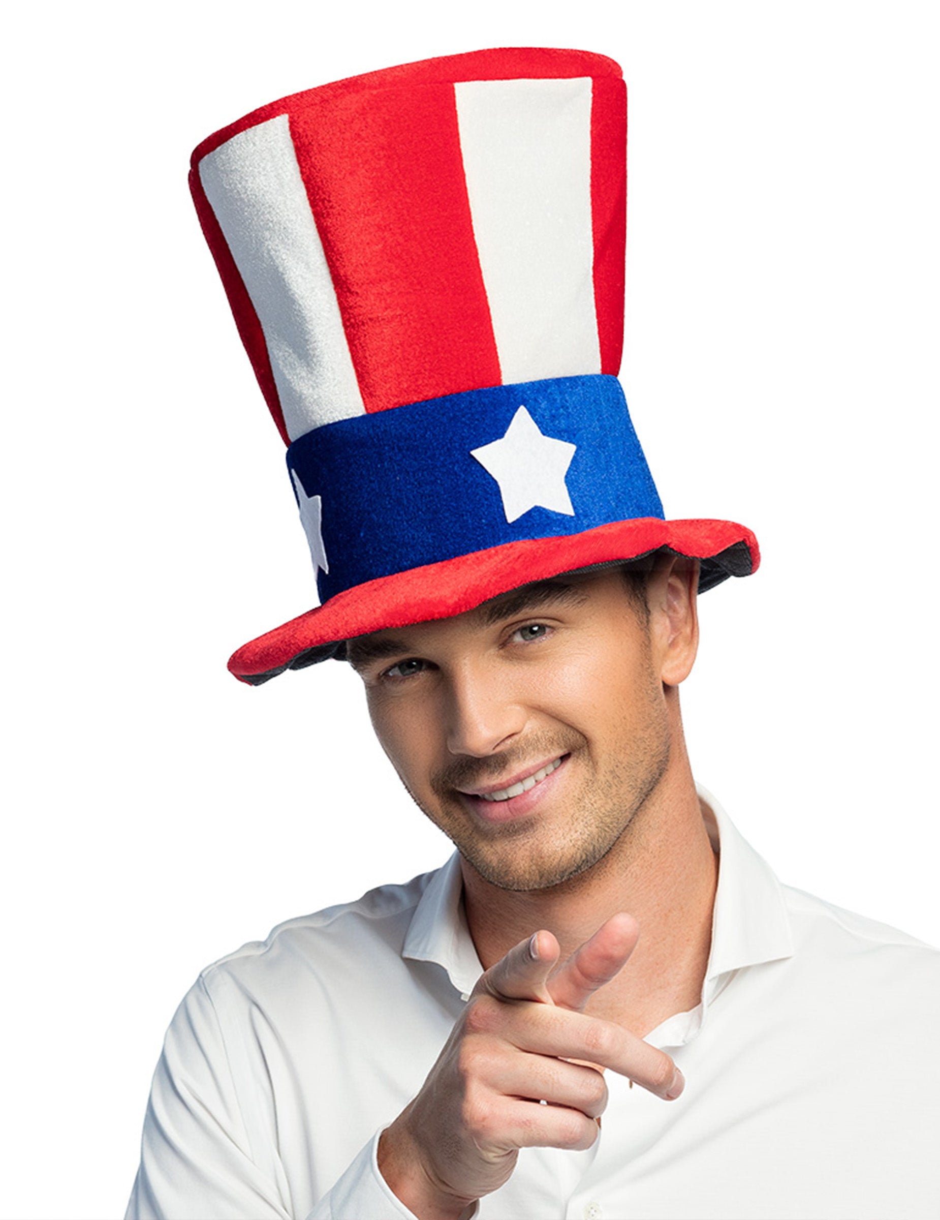 Vue de face porté du chapeau haut de forme USA