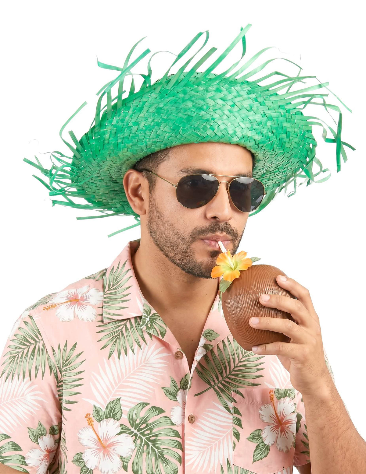 Havajský klobouk pro dospělé zelený