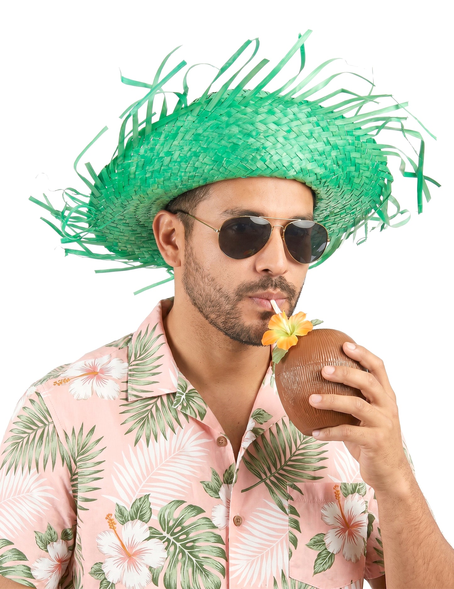Grüner Hawaii-Hut für Erwachsene
