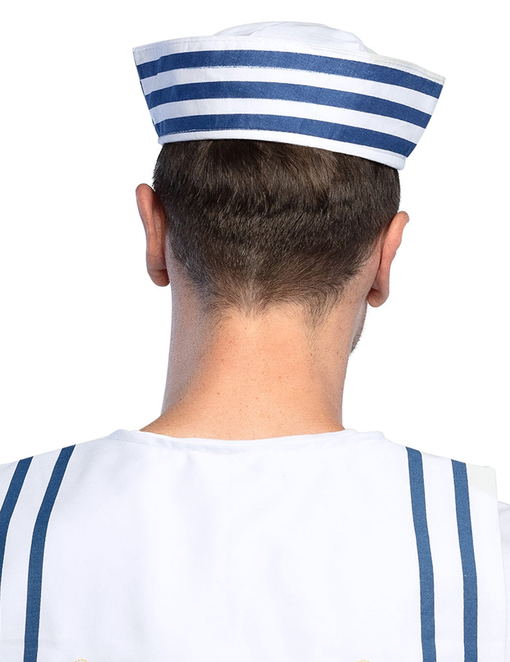 Vue de dos du chapeau marin rayé pour adulte