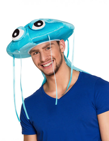 Plyšový modrý klobouk s medúzou pro dospělé