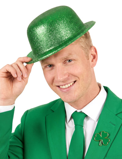 Zelený flitrovaný buřinek pro dospělé ke Dni svatého Patrika