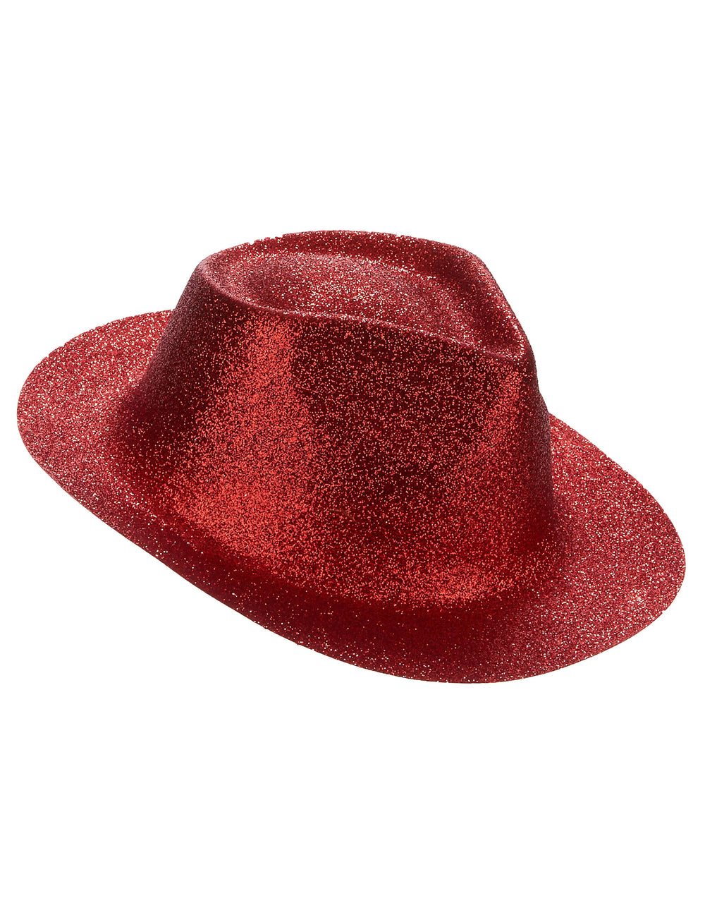 Vue de profil du chapeau pailleté pour adulte rouge