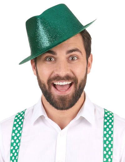 Zelená flitrovaná čepice pro dospělé