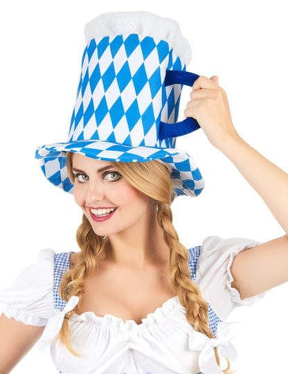 Maßkrughut weiß blau für Erwachsene