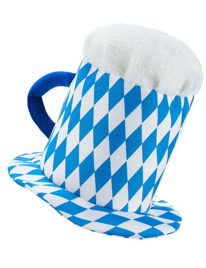 Maßkrughut weiß blau für Erwachsene