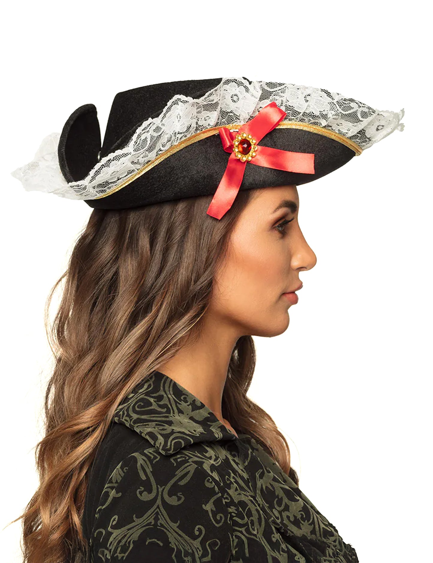 Dámský krajkový pirátský klobouk
