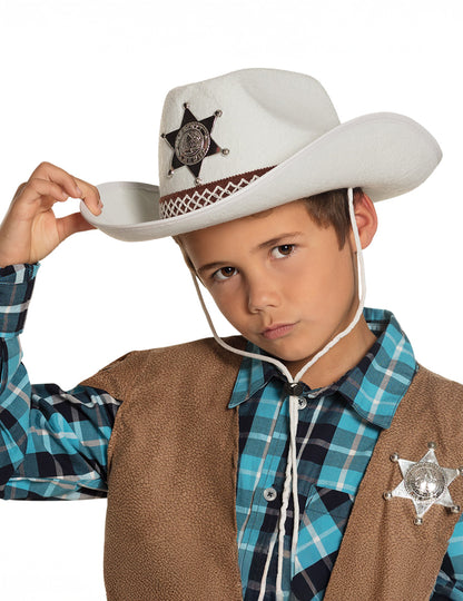 Dětská bílá šerifská čepice