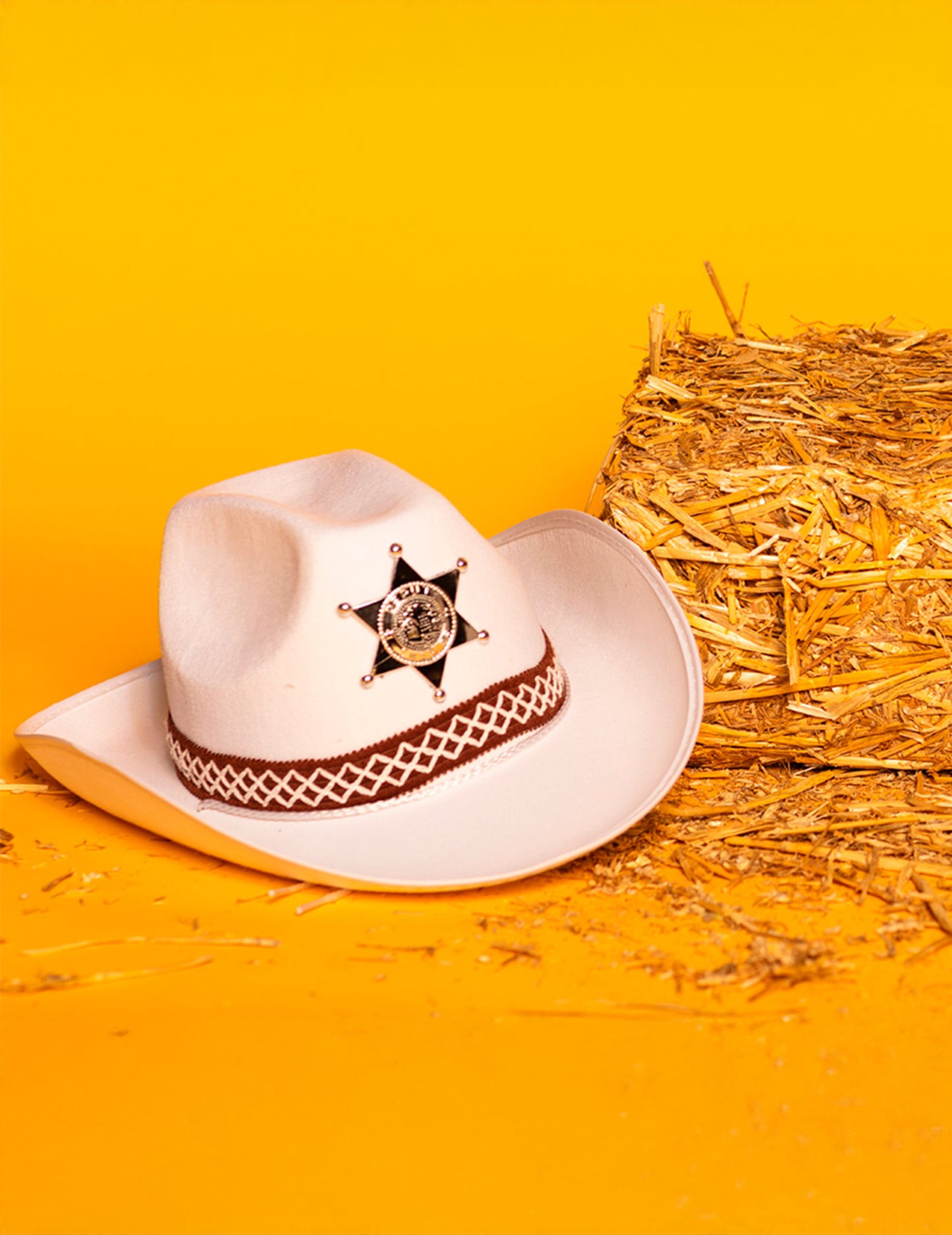 Dětská bílá šerifská čepice