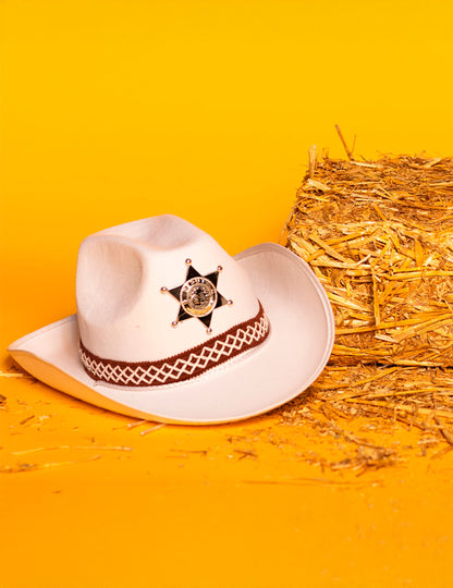 Dětská bílá šerifská čepice