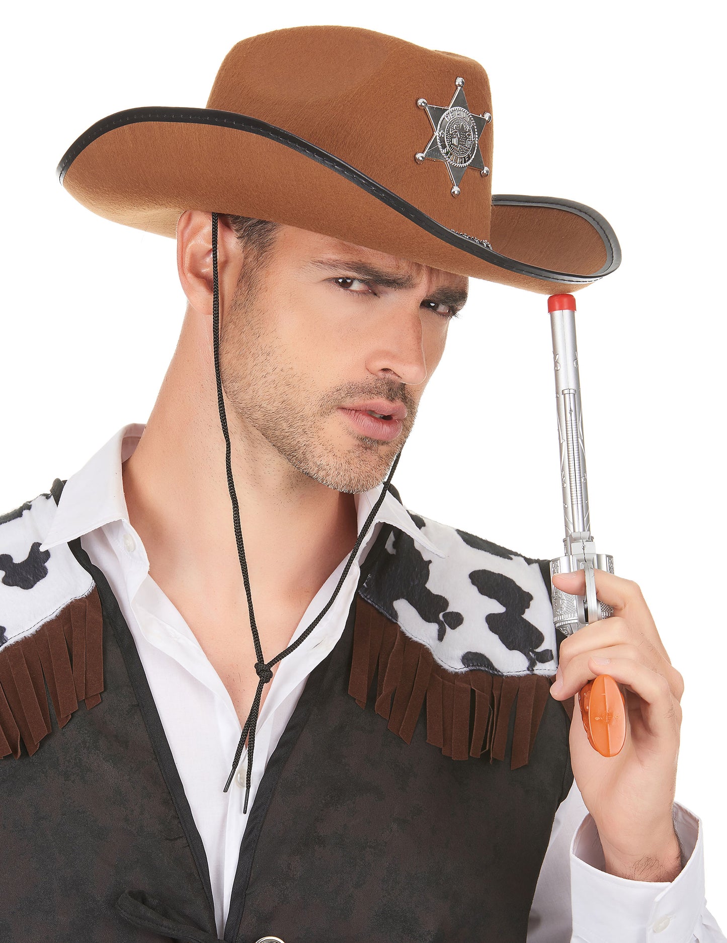 Hnědá šerifova čepice pro dospělé