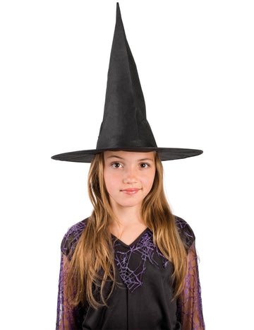 Černý čarodějnický klobouk pro děti na Halloween