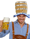 Chapeau tonneau de bière Bavarois pour adulte marron et bleu