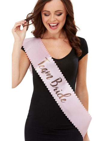 Růžová šerpa pro dospělé na rozlučku se svobodou pro tým nevěsty