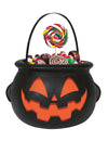 Chaudron citrouille pour Halloween noir et orange
