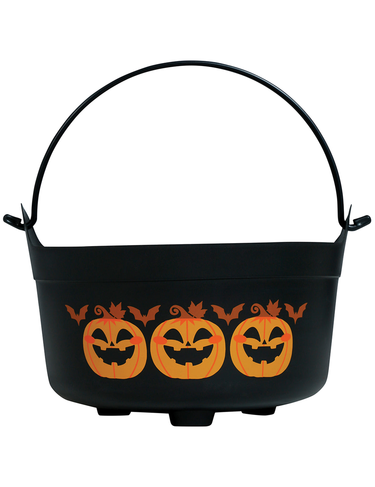 Détail de l'imprimé citrouilles et chauves-souris du chaudron citrouilles Halloween